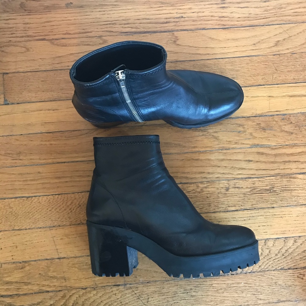 Zara Leather Chunky Booties